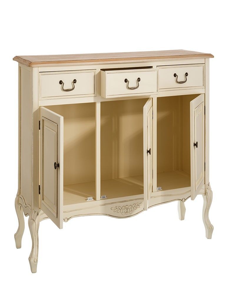 MUEBLE APARADOR ESTILO SHABBY CHIC COLOR CREMA 3 CAJONES 3 PUERTAS